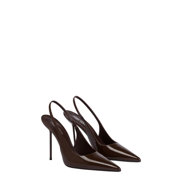 Lidia 105 Slingbacks in Ebano Patent Leather - Image 2