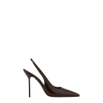 Paris Texas Lidia 105 Slingbacks in Ebano Patent Leather