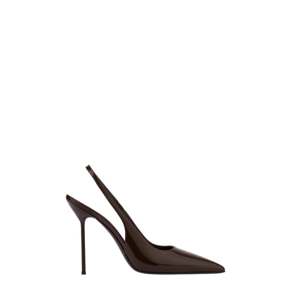 Paris Texas Lidia 105 Slingbacks in Ebano Patent Leather