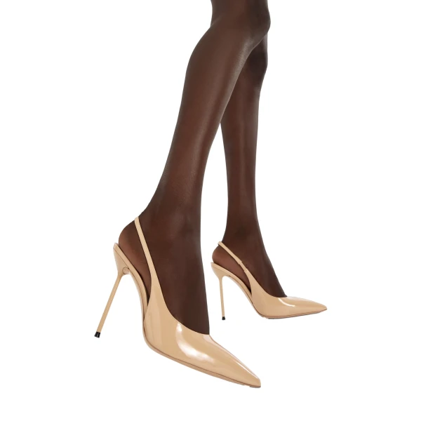 Lidia 105 Slingbacks in Honey Patent Leather - Image 6