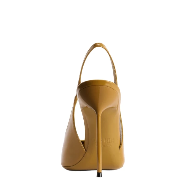 Lidia 105 Slingbacks in Mustard Patent Leather - Image 4