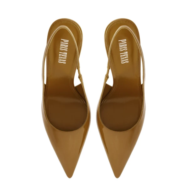 Lidia 105 Slingbacks in Mustard Patent Leather - Image 5