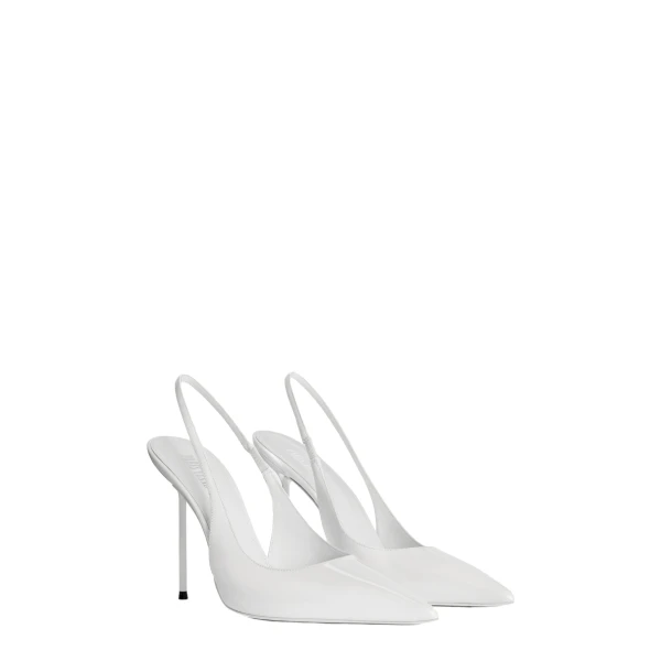 Lidia 105 Slingbacks in Optic White Patent Leather - Image 2