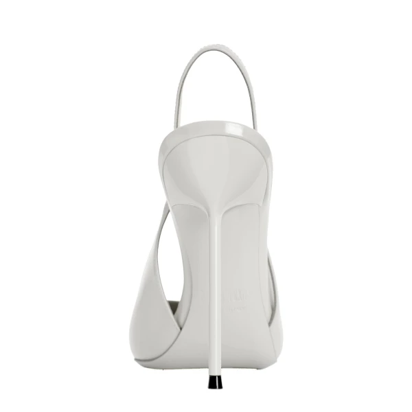 Lidia 105 Slingbacks in Optic White Patent Leather - Image 4
