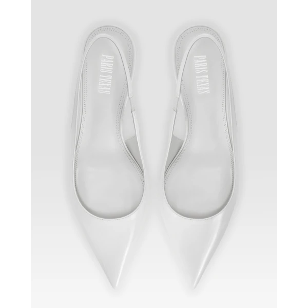 Lidia 105 Slingbacks in Optic White Patent Leather - Image 5