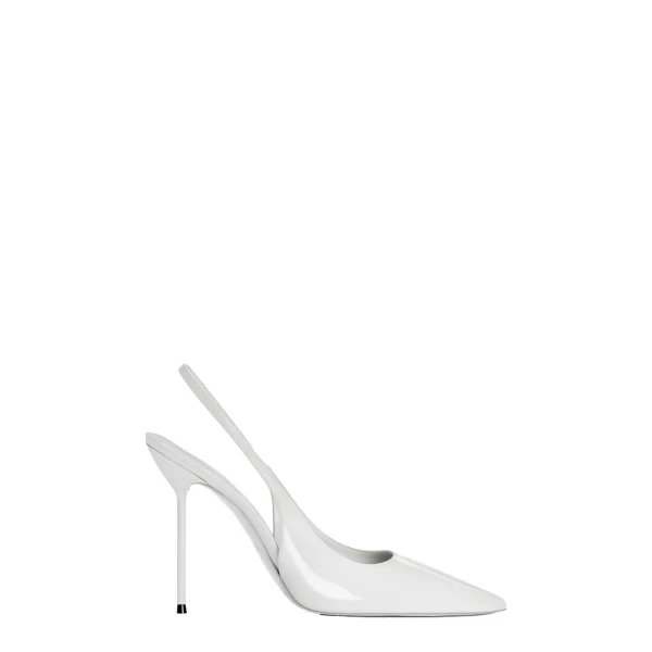 Paris Texas Lidia 105 Slingbacks in Optic White Patent Leather