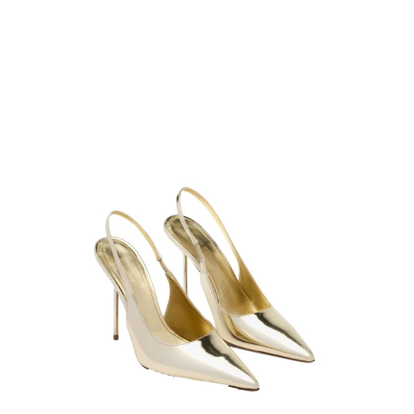 Lidia 105 Slingbacks in Silver Mirrored Leather - Image 2