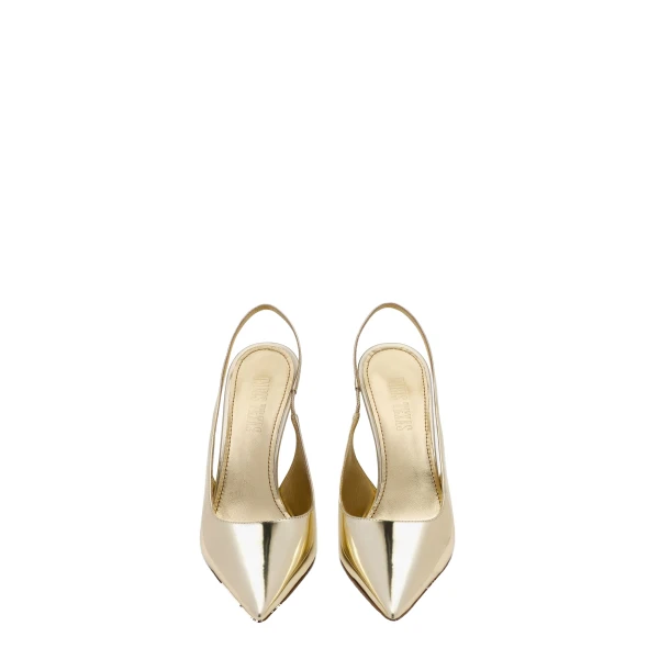 Lidia 105 Slingbacks in Silver Mirrored Leather - Image 3