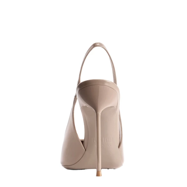 Lidia 105 Slingbacks in Taupe Patent Leather - Image 4