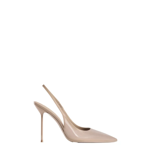 Paris Texas Lidia 105 Slingbacks in Taupe Patent Leather