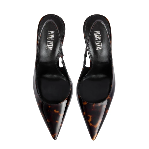 Lidia 105 Slingbacks in Tortoise Printed Patent Leather - Image 5