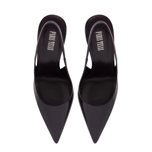 Lidia 105 Slingbacks in Violet Black Patent Leather - Image 5