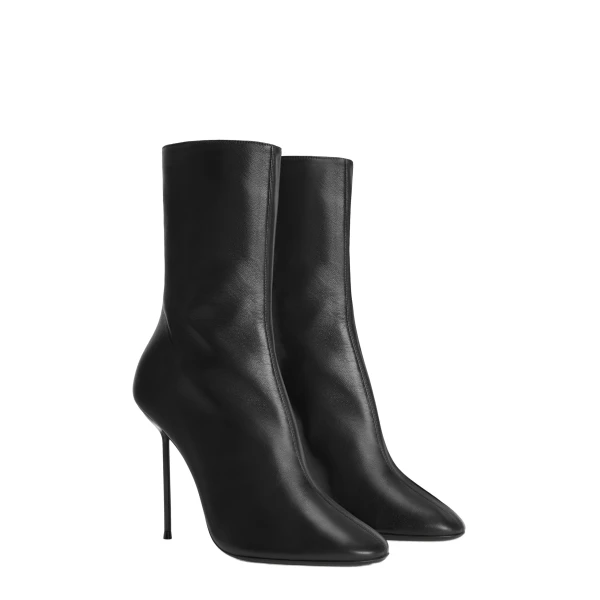 Lidia 105 Soft Ankle Boots in Black Nappa Leather - Image 2