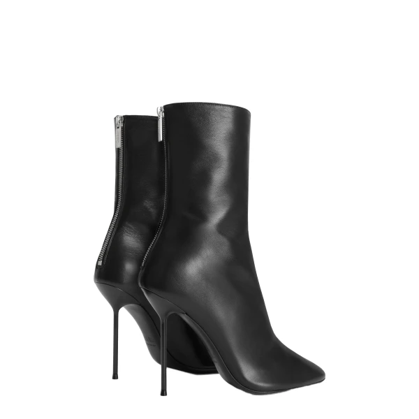 Lidia 105 Soft Ankle Boots in Black Nappa Leather - Image 3