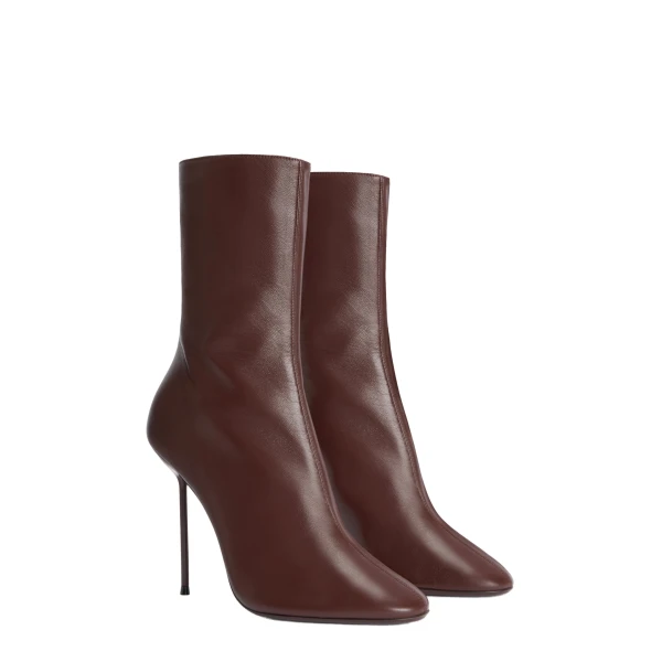 Lidia 105 Soft Ankle Boots in Borgogna Nappa Leather - Image 2