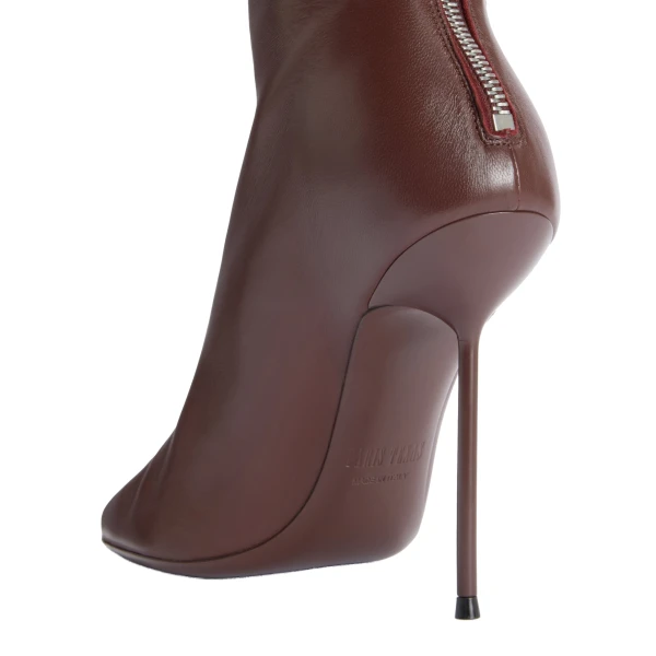 Lidia 105 Soft Ankle Boots in Borgogna Nappa Leather - Image 4