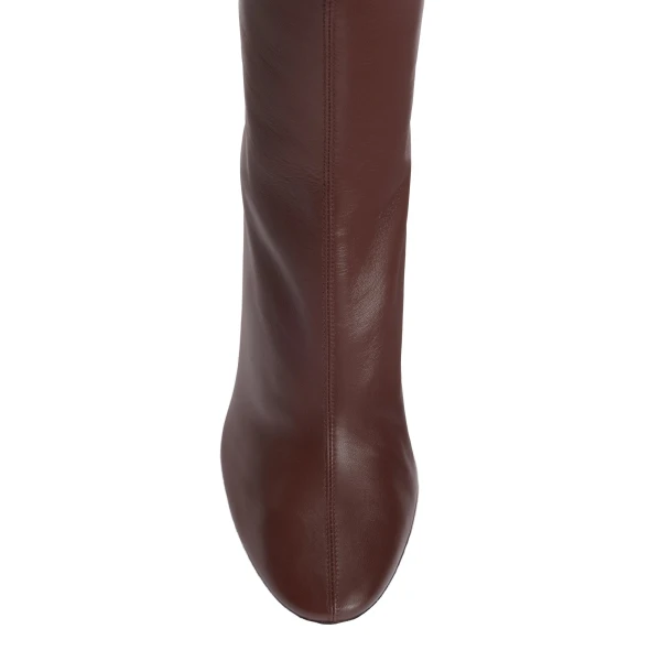 Lidia 105 Soft Ankle Boots in Borgogna Nappa Leather - Image 5