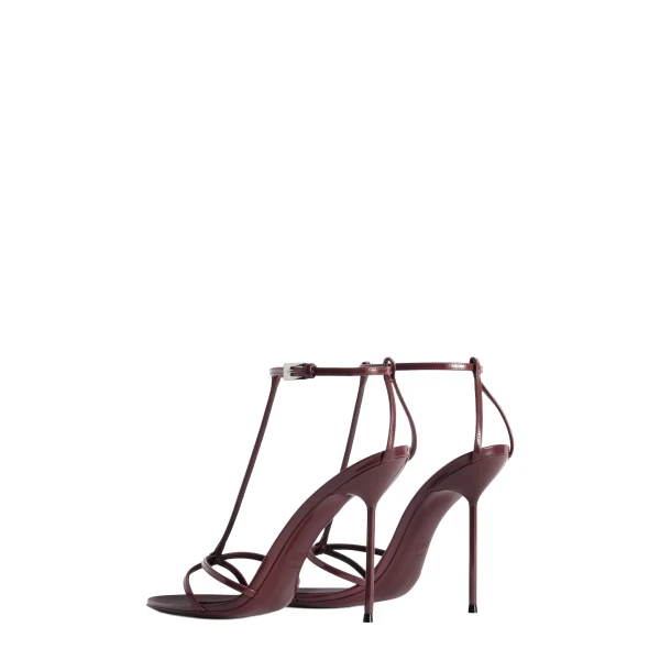 Lidia 105 T Strap Sandals in Amarena Patent Leather - Image 3