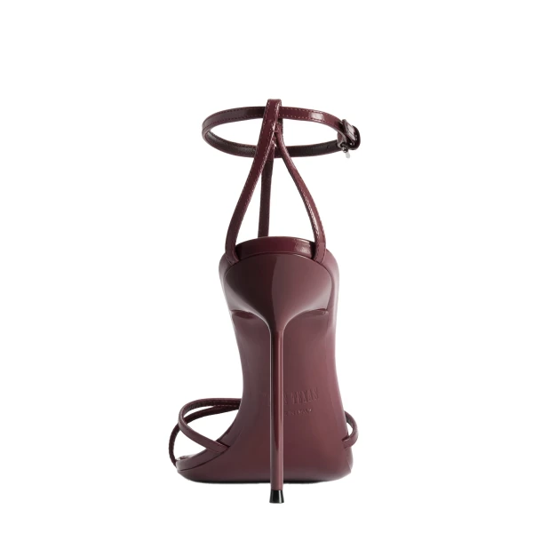 Lidia 105 T Strap Sandals in Amarena Patent Leather - Image 4