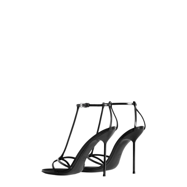 Lidia 105 T Strap Sandals in Black Patent Leather - Image 3