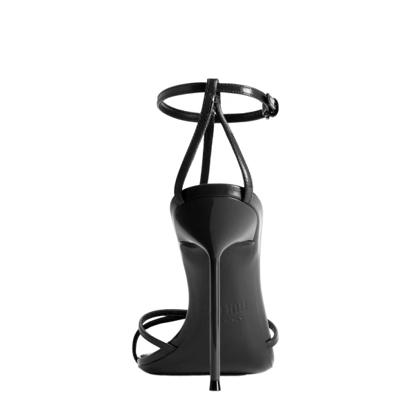 Lidia 105 T Strap Sandals in Black Patent Leather - Image 4