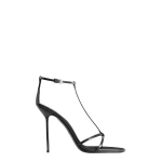 Paris Texas Lidia 105 T Strap Sandals in Black Patent Leather