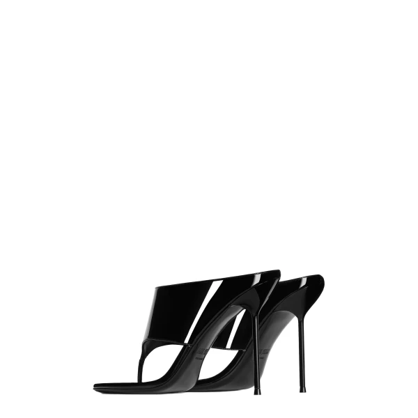 Lidia 105 Thong Mules in Black Patent Leather - Image 3