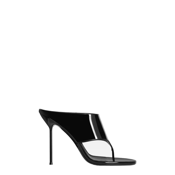 Paris Texas Lidia 105 Thong Mules in Black Patent Leather