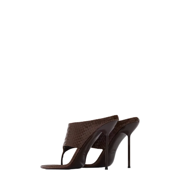 Lidia 105 Thong Mules in Ebano Python-Print Leather - Image 3