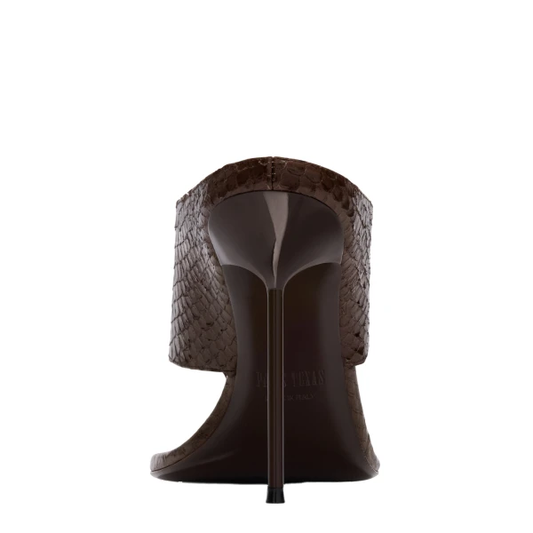 Lidia 105 Thong Mules in Ebano Python-Print Leather - Image 4