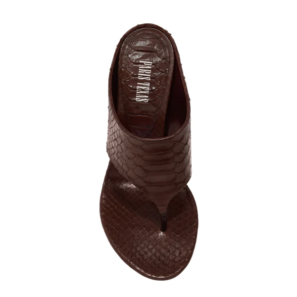 Lidia 105 Thong Mules in Ebano Python-Print Leather - Image 5