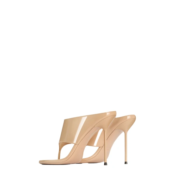 Lidia 105 Thong Mules in Honey Patent Leather - Image 3