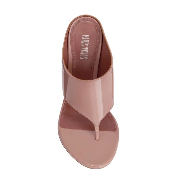 Lidia 105 Thong Mules in Texas Rose Patent Leather - Image 5