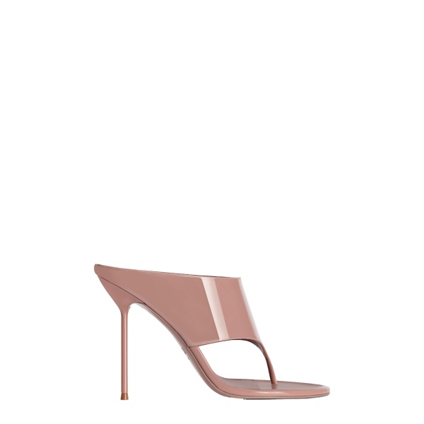 Paris Texas Lidia 105 Thong Mules in Texas Rose Patent Leather