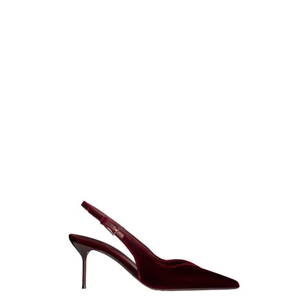 Paris Texas Lidia 70 Buckle Slingbacks in Deep Red Velvet