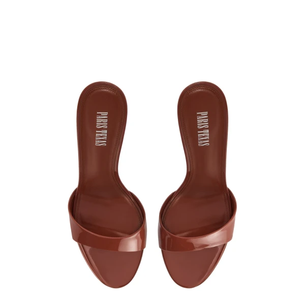 Lidia 70 Mules in Desert Rose Patent Leather - Image 5