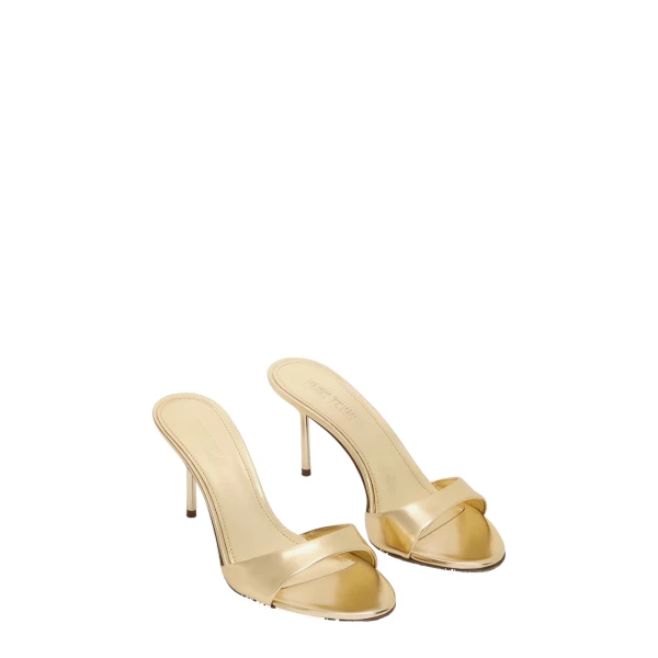 Lidia 70 Mules in Gold Mirrored Leather - Image 2