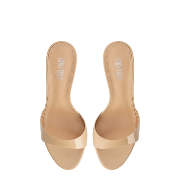 Lidia 70 Mules in Honey Patent Leather - Image 5