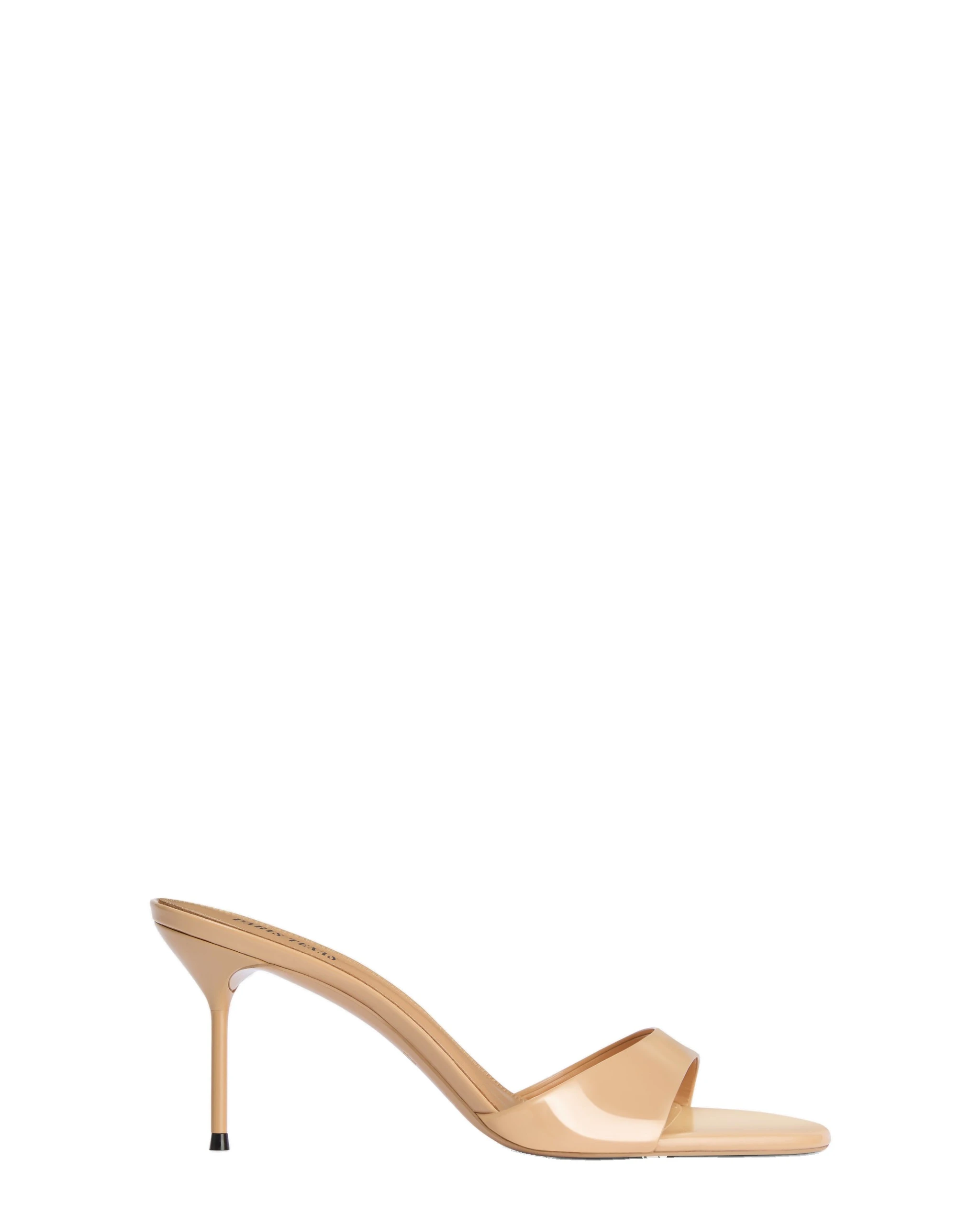Paris Texas Lidia 70 Mules in Honey | Luxury Shoes Paris Texas Lidia 70 Mules in Honey Patent Leather