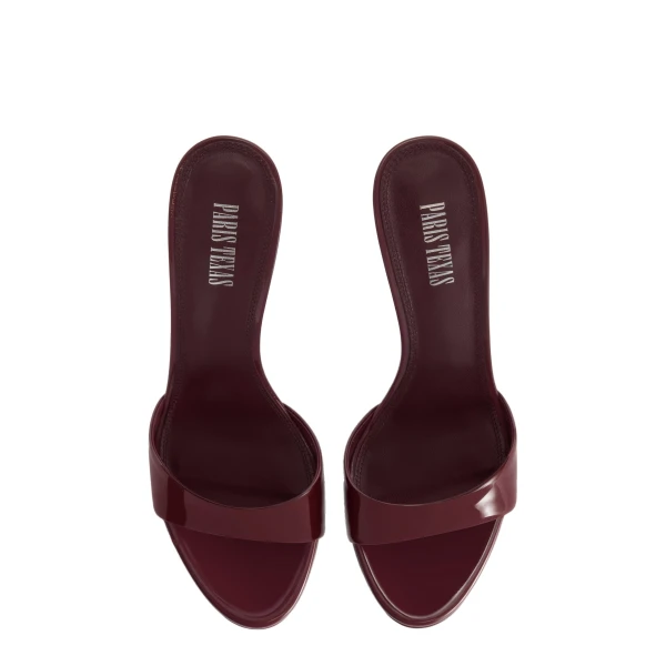 Lidia 70 Mules in Rouge Noir Patent Leather - Image 5