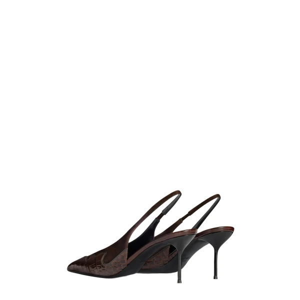 Lidia 70 Queen of Hearts Slingbacks in Fondente Suede and Croc-Embossed Leather - Image 3