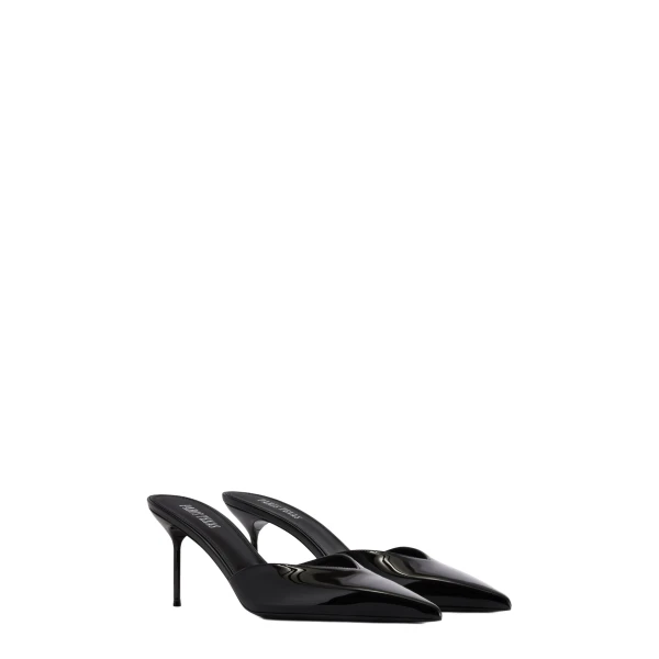 Lidia 70 Sabots in Black Patent Leather - Image 2