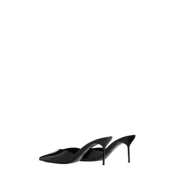 Lidia 70 Sabots in Black Patent Leather - Image 3