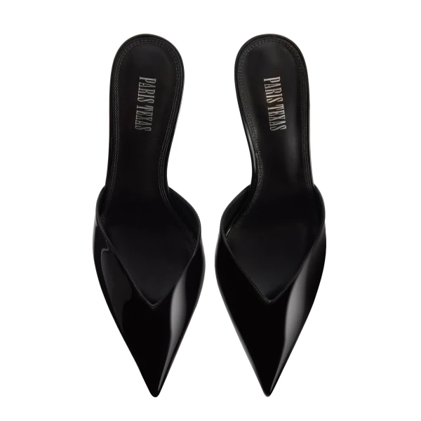 Lidia 70 Sabots in Black Patent Leather - Image 5