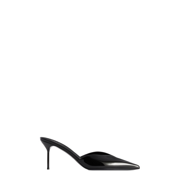 Paris Texas Lidia 70 Sabots in Black Patent Leather