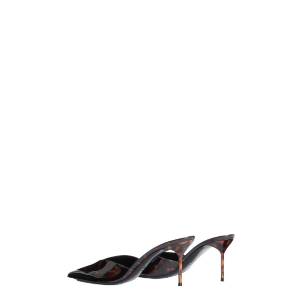 Lidia 70 Sabots in Tortoise Printed Patent Leather - Image 3