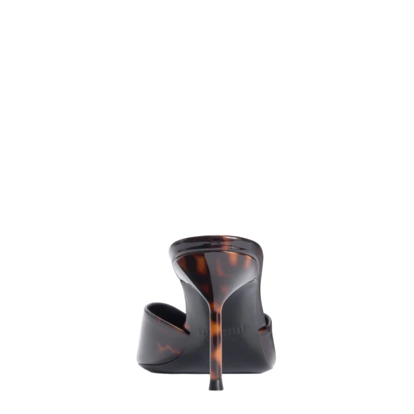 Lidia 70 Sabots in Tortoise Printed Patent Leather - Image 4