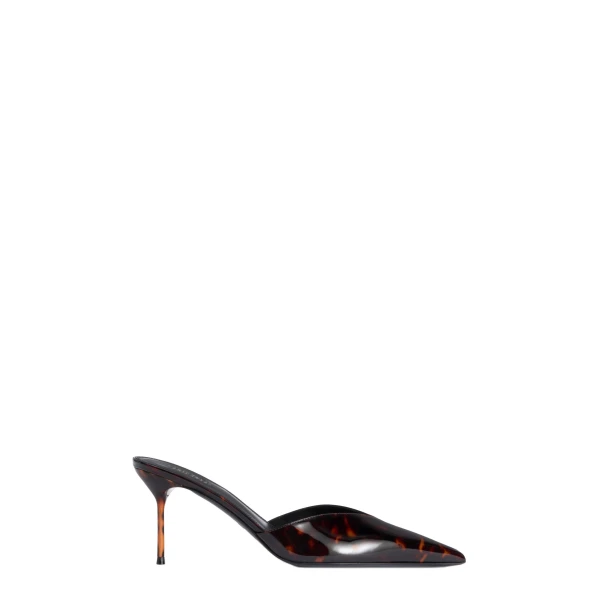 Paris Texas Lidia 70 Sabots in Tortoise Printed Patent Leather