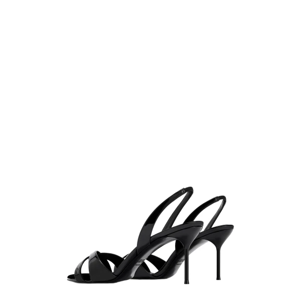 Lidia 70 Slingback Sandals in Black Patent Leather - Image 3