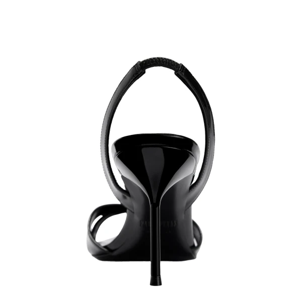 Lidia 70 Slingback Sandals in Black Patent Leather - Image 4